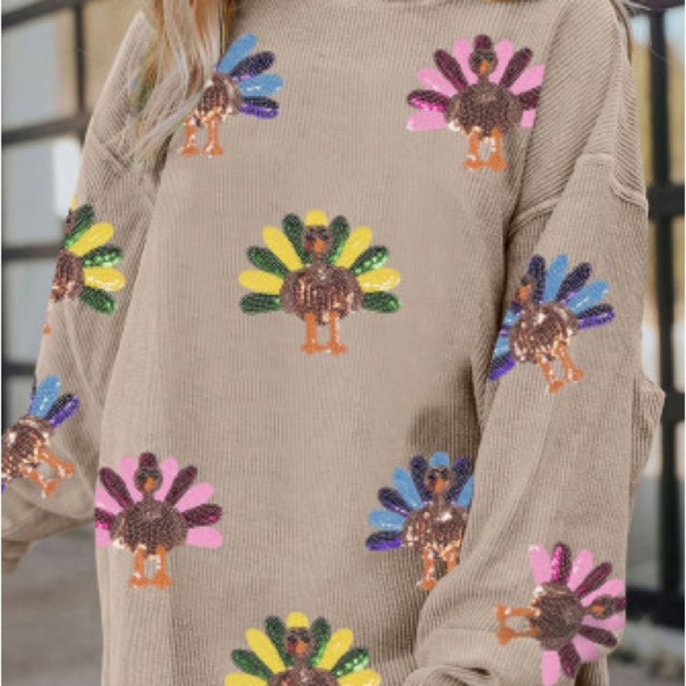 Colorful Turkey Patterned Sweater - Picture 2 of 6